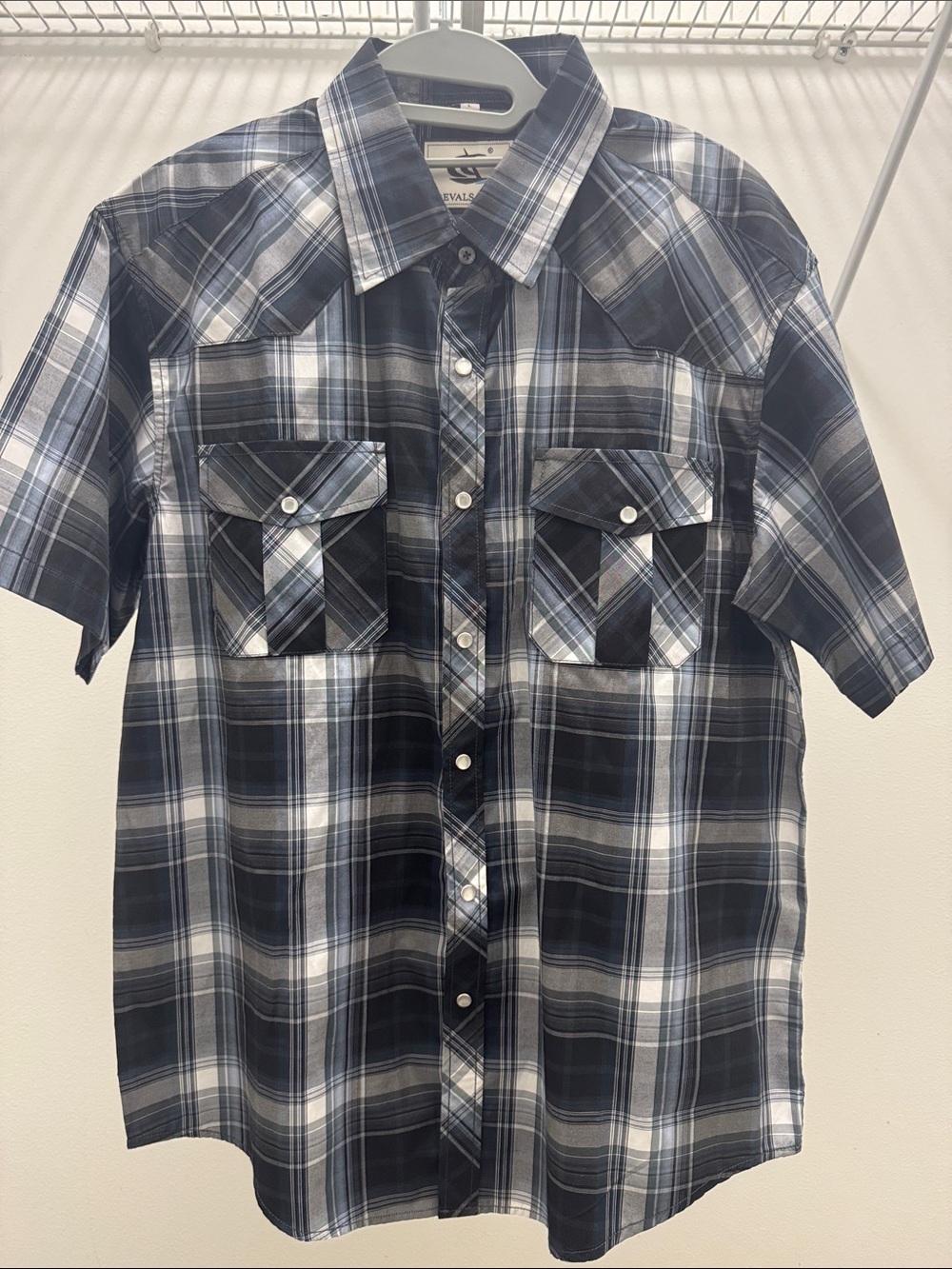 Men's Large Coevals Club Short-Sleeve Plaid Button-Up Shirt. in PicayuneMS